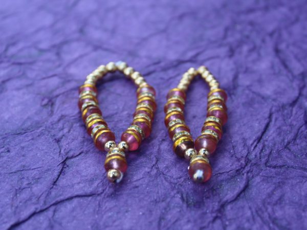 Golden Glass Beads Garland/Mala Small 2 PCS