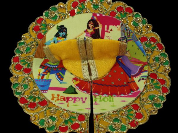 Yellow Happy Holi Poshak with Red Pagadi | 6 inch |