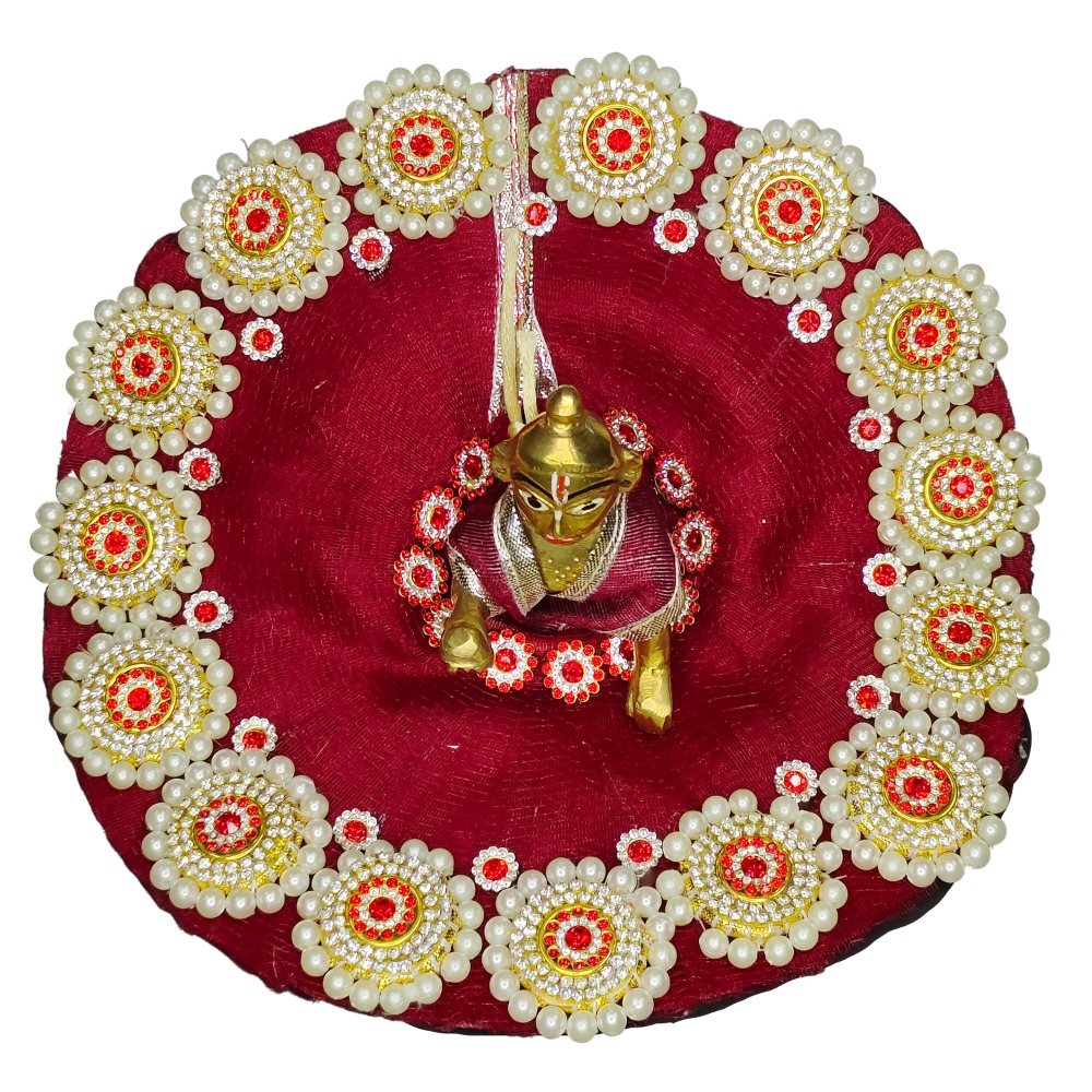 Heavy Poshak Of Laddu Gopal Embroidery Work Silk Dress