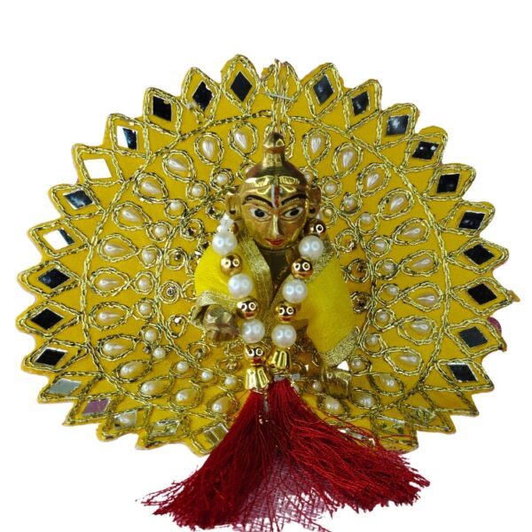 Laddu Gopal Ji Mirror Designer Dress with Pagdi | Yellow
