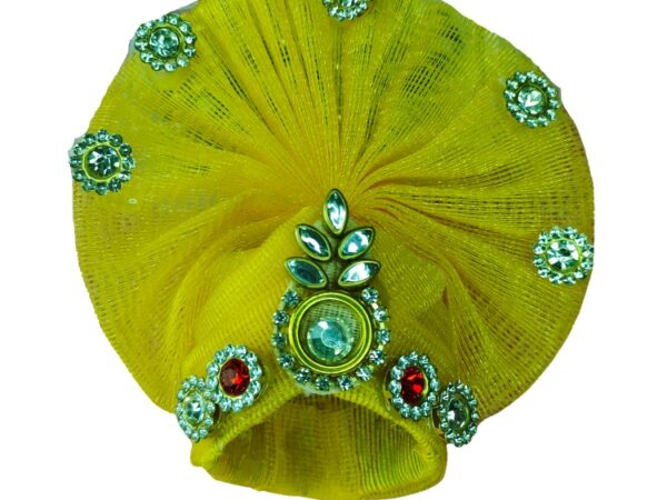 Laddu Gopal Ji Mirror Designer Dress with Pagdi | Yellow