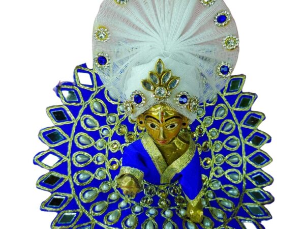 Laddu Gopal Ji Mirror Designer Dress with Pagdi | Blue