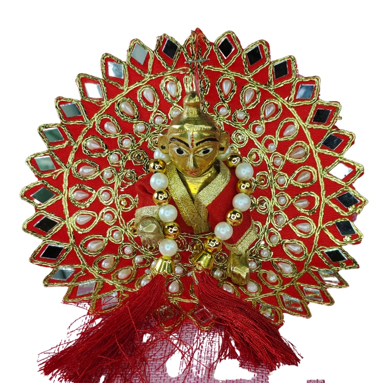 Satin Red Designer Laddu Gopal Dress, For Home,Temple, Size: 10 Inch at Rs  1000/piece in Mathura