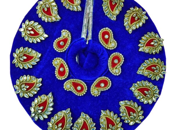 Laddu Gopal Designer Velvet Carry Dress with Pagdi | Blue